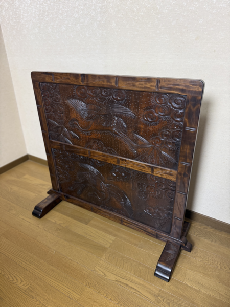 衝立　鶴・松竹梅